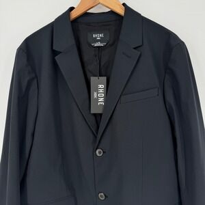 RHONE Commuter Flex Blazer Mens Large (41-43) Black Slim Fit Sport Coat NWT
